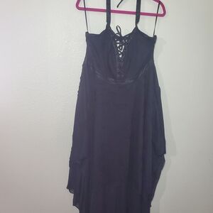 Killstar Black Asymmetrical Lace-Up Strap Dress Badlands Xxl NWT